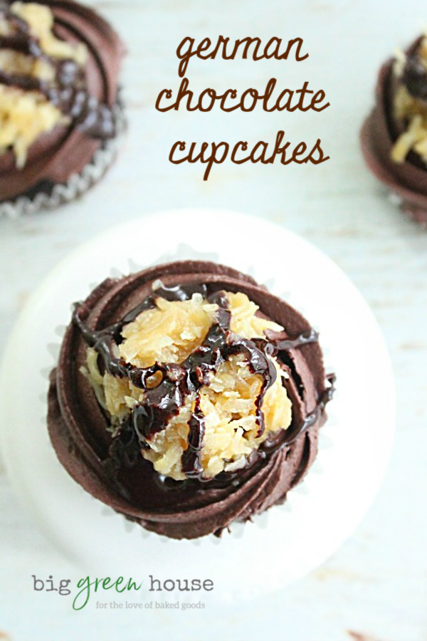 German Chocolate Cupcakes : Big Green House #germanchocolate #cupcakes #chocolate