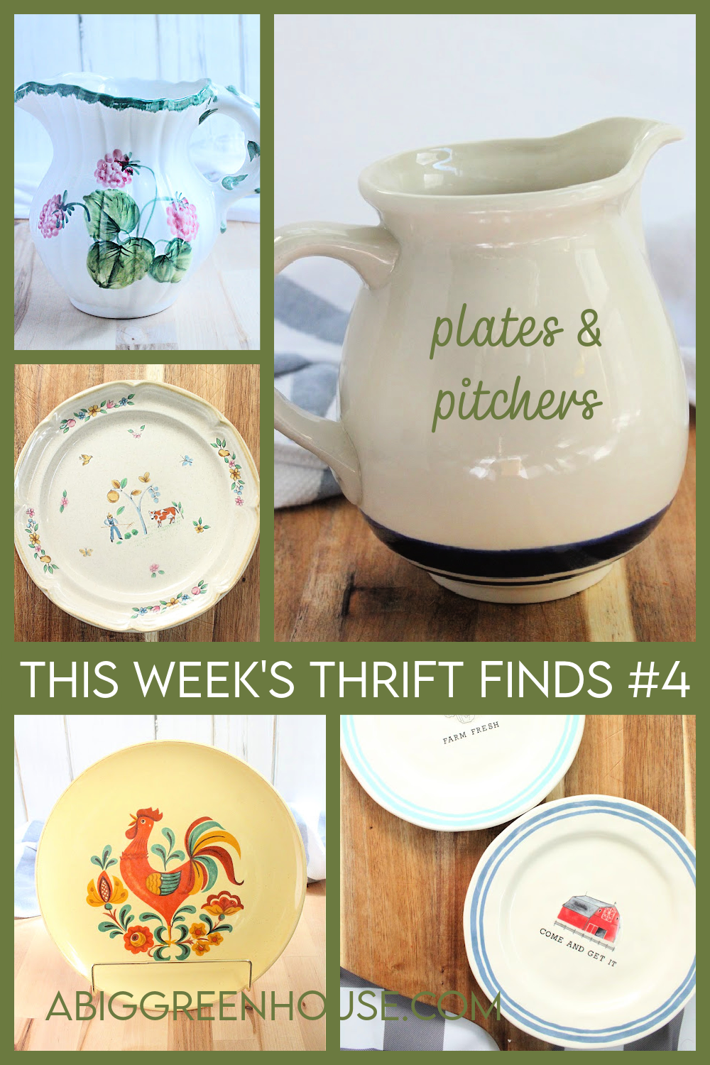 Thrift Finds # 4- Plates & Pitchers